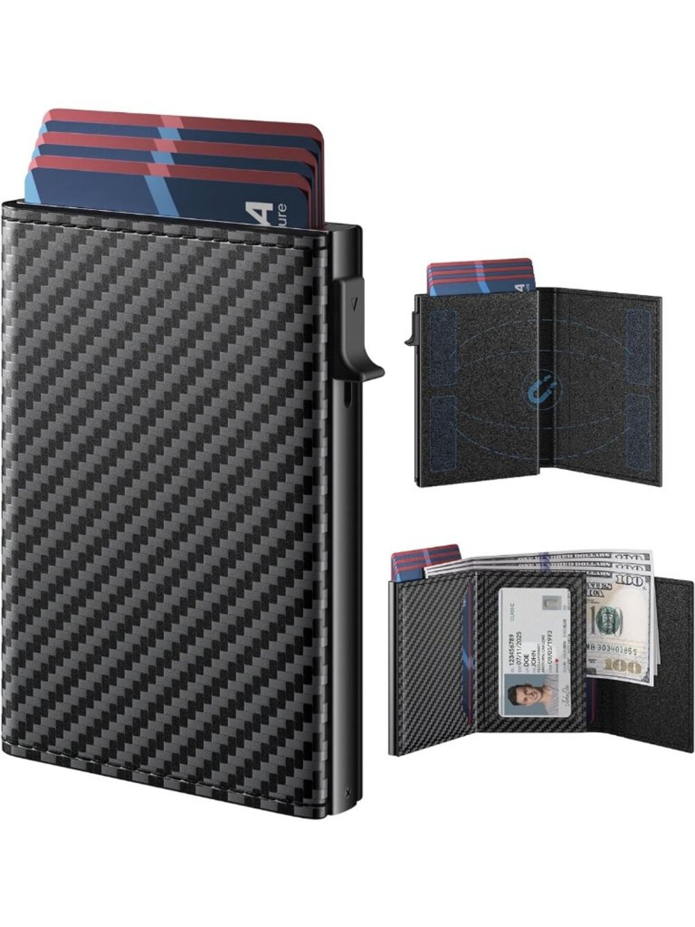 RFID Blocking Slim Wallet - Minimalist Card Holder, Leather Front Pocket, 9-14
